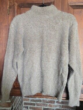 Vintage Taupe Mock-Neck Sweater - IB Diffusion - Medium - Silk/Nylon/Angora/Wool